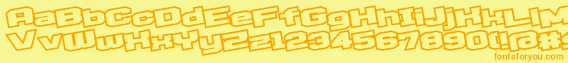 D3EgoistismOutlineLeaning Font – Orange Fonts on Yellow Background