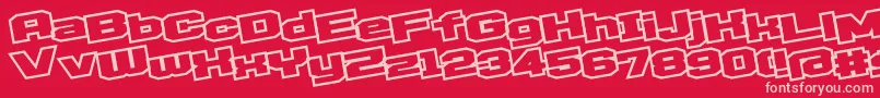 D3EgoistismOutlineLeaning Font – Pink Fonts on Red Background