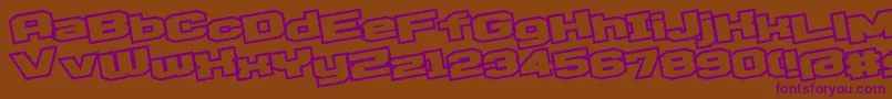 D3EgoistismOutlineLeaning Font – Purple Fonts on Brown Background