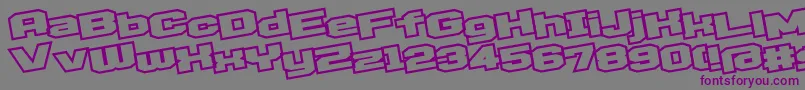 D3EgoistismOutlineLeaning Font – Purple Fonts on Gray Background