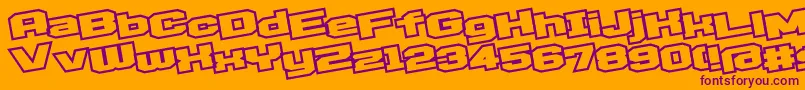D3EgoistismOutlineLeaning Font – Purple Fonts on Orange Background