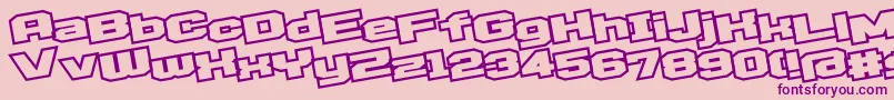 D3EgoistismOutlineLeaning Font – Purple Fonts on Pink Background