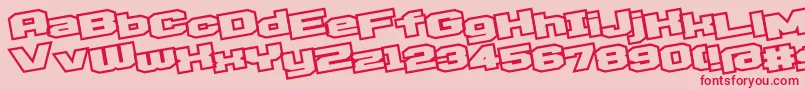 D3EgoistismOutlineLeaning Font – Red Fonts on Pink Background