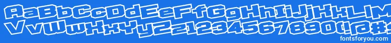 Police D3EgoistismOutlineLeaning – polices blanches sur fond bleu