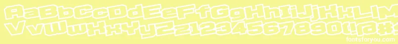 D3EgoistismOutlineLeaning Font – White Fonts on Yellow Background