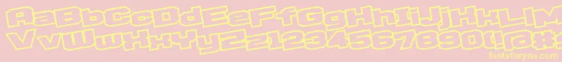 D3EgoistismOutlineLeaning Font – Yellow Fonts on Pink Background