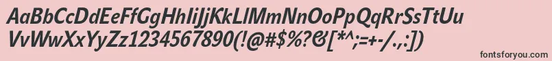フォントJohnsanscondTextProBoldItalic – ピンクの背景に黒い文字