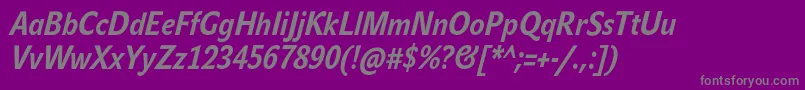 JohnsanscondTextProBoldItalic Font – Gray Fonts on Purple Background