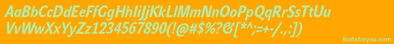 JohnsanscondTextProBoldItalic Font – Green Fonts on Orange Background