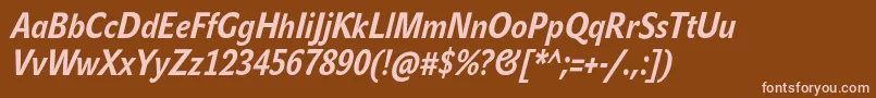 JohnsanscondTextProBoldItalic Font – Pink Fonts on Brown Background