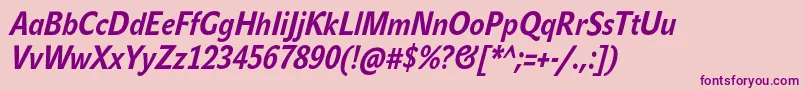 JohnsanscondTextProBoldItalic Font – Purple Fonts on Pink Background