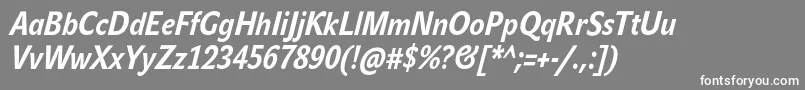 フォントJohnsanscondTextProBoldItalic – 灰色の背景に白い文字