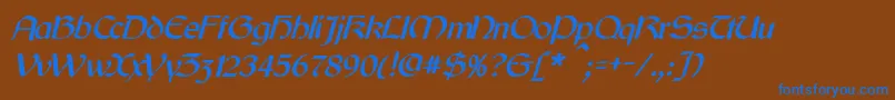 Шрифт CyrodiilItalic – синие шрифты на коричневом фоне