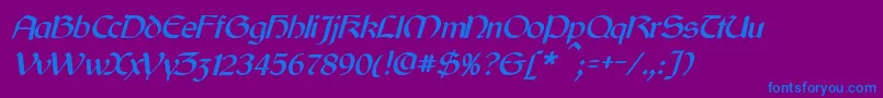 CyrodiilItalic Font – Blue Fonts on Purple Background