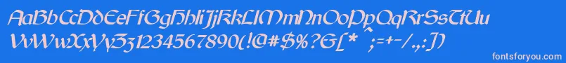 Шрифт CyrodiilItalic – розовые шрифты на синем фоне