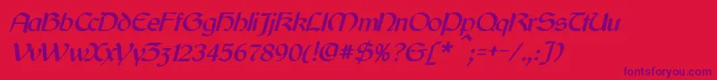 CyrodiilItalic Font – Purple Fonts on Red Background