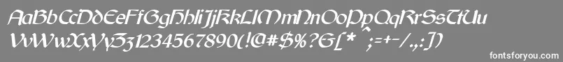 フォントCyrodiilItalic – 灰色の背景に白い文字