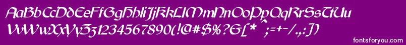 フォントCyrodiilItalic – 紫の背景に白い文字