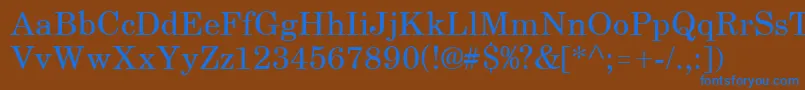 SchoolbookRegular Font – Blue Fonts on Brown Background