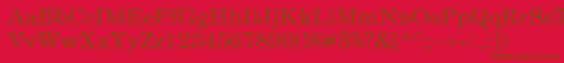 フォントSchoolbookRegular – 赤い背景に茶色の文字