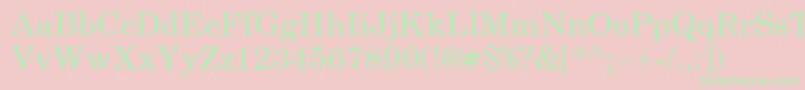 SchoolbookRegular Font – Green Fonts on Pink Background
