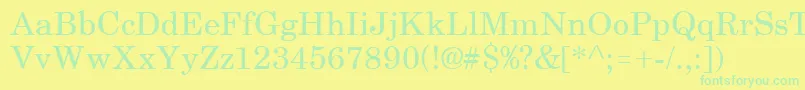 SchoolbookRegular Font – Green Fonts on Yellow Background