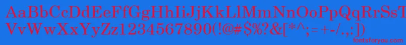 SchoolbookRegular Font – Red Fonts on Blue Background