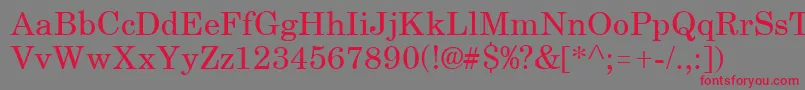 SchoolbookRegular Font – Red Fonts on Gray Background