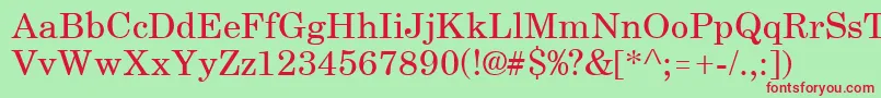 SchoolbookRegular Font – Red Fonts on Green Background