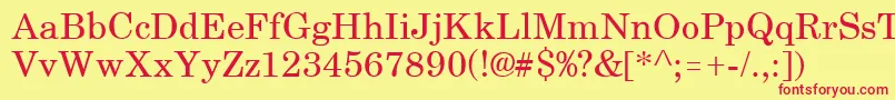 SchoolbookRegular Font – Red Fonts on Yellow Background