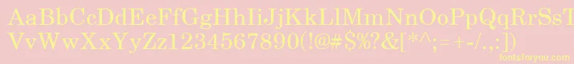 SchoolbookRegular Font – Yellow Fonts on Pink Background