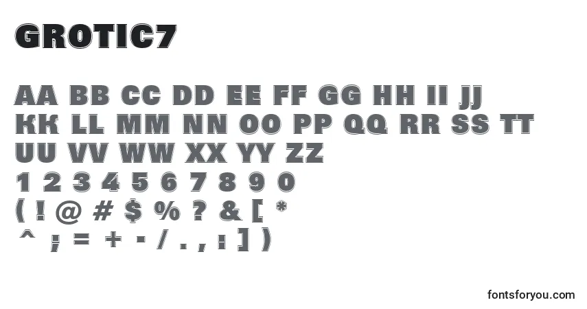 Шрифт Grotic7 – алфавит, цифры, специальные символы