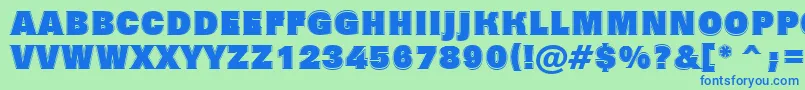 Grotic7 Font – Blue Fonts on Green Background