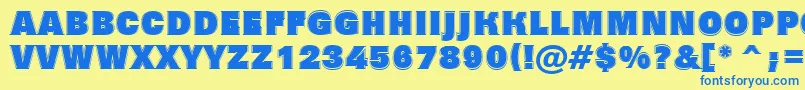 Grotic7 Font – Blue Fonts on Yellow Background