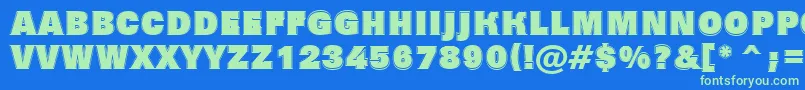 Grotic7 Font – Green Fonts on Blue Background