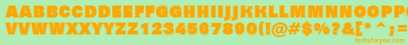 Шрифт Grotic7 – оранжевые шрифты на зелёном фоне