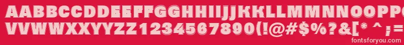 Grotic7 Font – Pink Fonts on Red Background