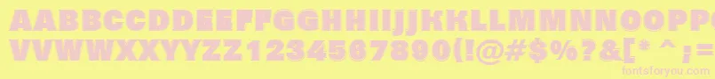 Grotic7-Schriftart – Rosa Schriften auf gelbem Hintergrund