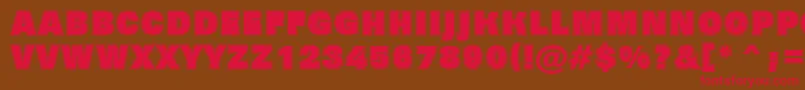 フォントGrotic7 – 赤い文字が茶色の背景にあります。