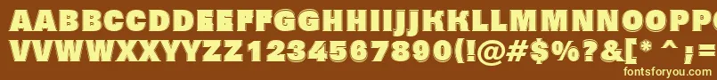 フォントGrotic7 – 黄色のフォント、茶色の背景