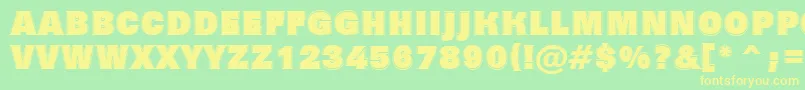 Grotic7 Font – Yellow Fonts on Green Background