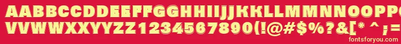 Grotic7-Schriftart – Gelbe Schriften auf rotem Hintergrund
