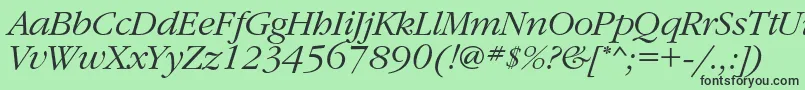 GaramondcItalic Font – Black Fonts on Green Background