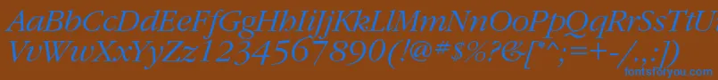 GaramondcItalic Font – Blue Fonts on Brown Background