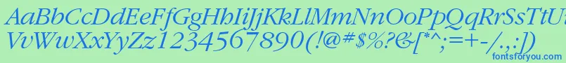 GaramondcItalic Font – Blue Fonts on Green Background