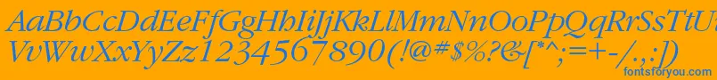 GaramondcItalic Font – Blue Fonts on Orange Background