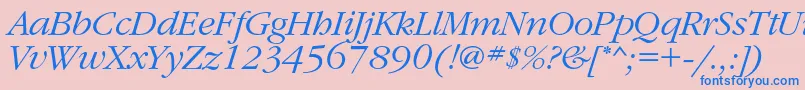 GaramondcItalic Font – Blue Fonts on Pink Background