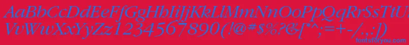 GaramondcItalic Font – Blue Fonts on Red Background