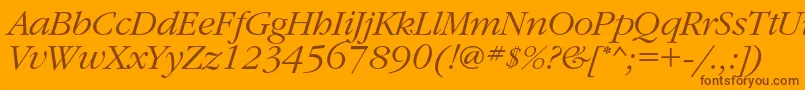 GaramondcItalic Font – Brown Fonts on Orange Background