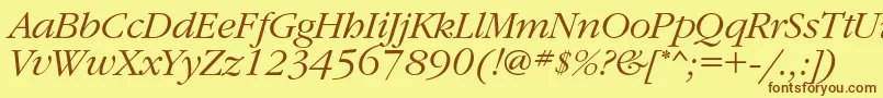 GaramondcItalic Font – Brown Fonts on Yellow Background